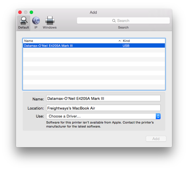 install driver printer for mac